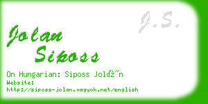 jolan siposs business card